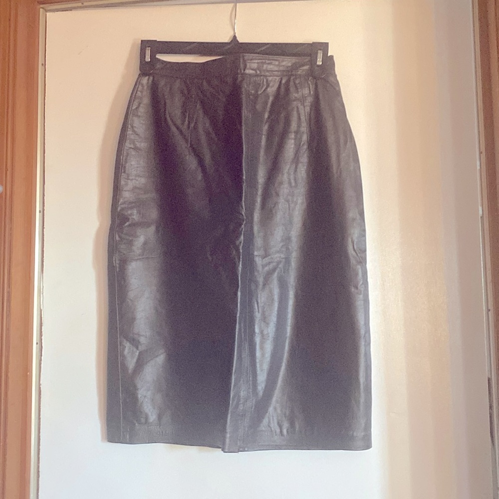Cute leather skirt, looks good with a nice sweater